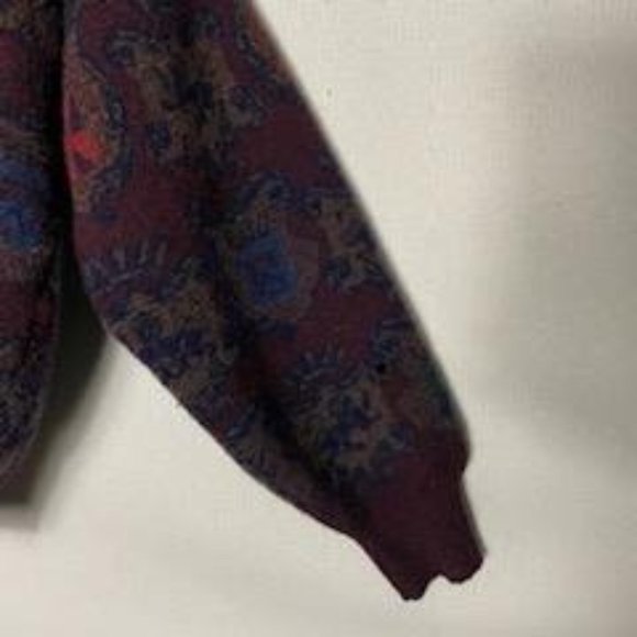 Vintage Tricots St. Raphael Maroon Knit Long Sleeve Cardigan w/ pockets Adult Si - Picture 12 of 13